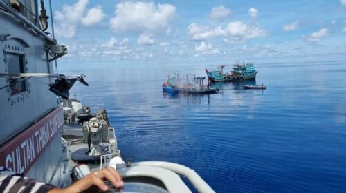 Kapal Terbakar di Laut Natuna Utara