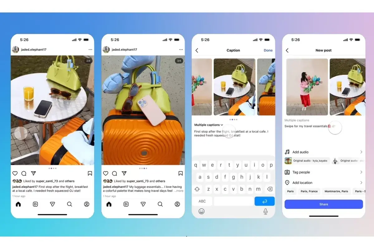 fitur caption carousel Instagram